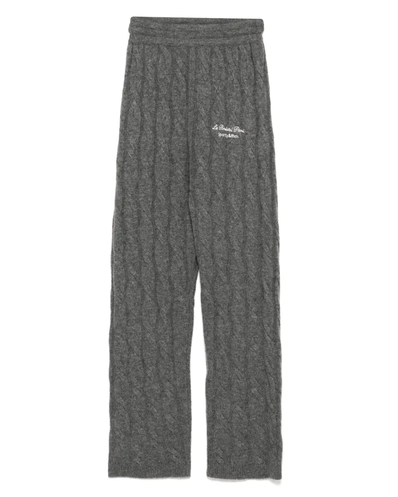 SPORTY & RICH Faubourg Hose mit Zopfmuster - Grau Grau