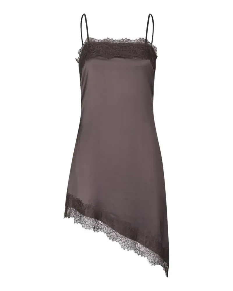 Samsøe & Samsøe Asymmetrisches Kleid mit Spitzensaum - Grau Grau
