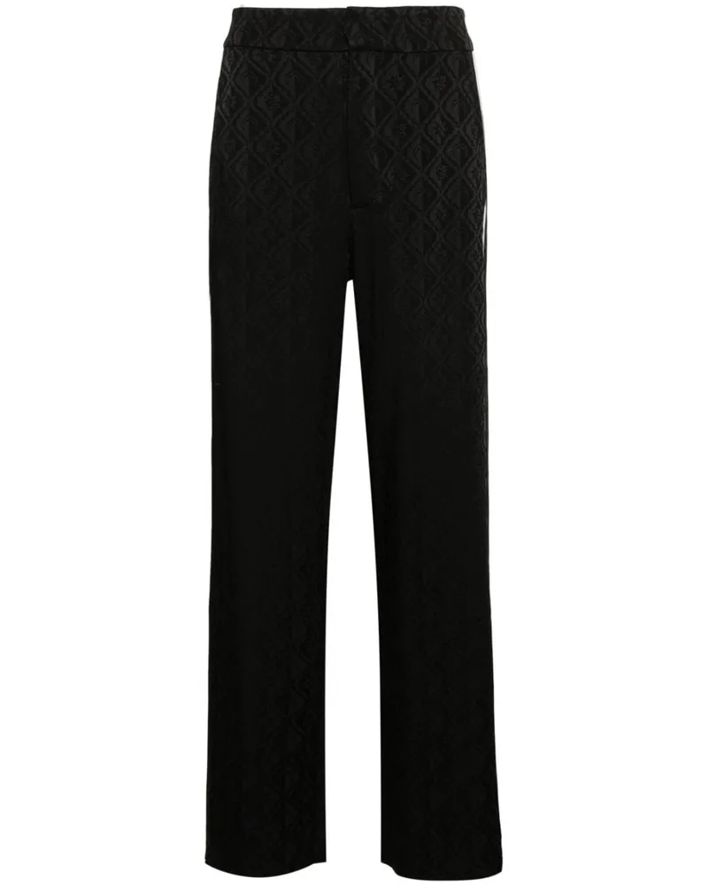 Marine Serre Gerade Hose aus Sichelmond-Jacquard - Schwarz Schwarz