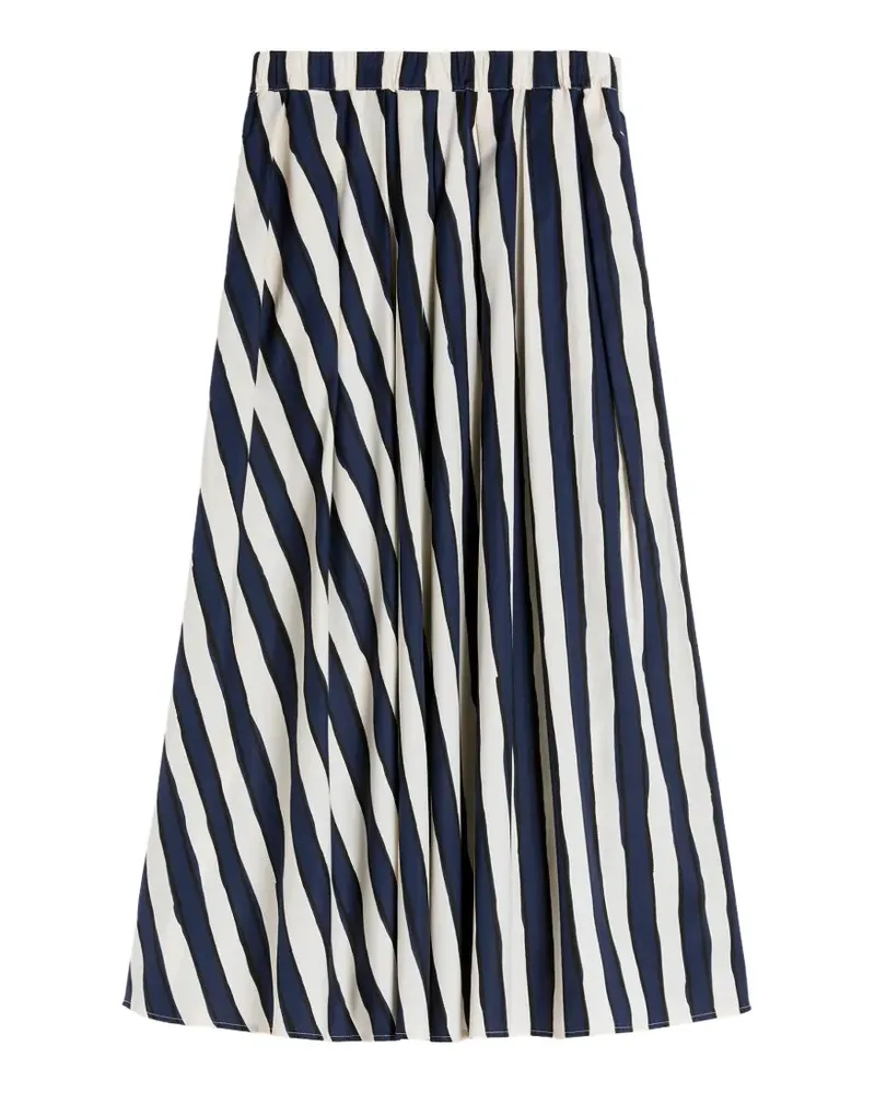 Max Mara Gestreifter Midirock - Blau Blau