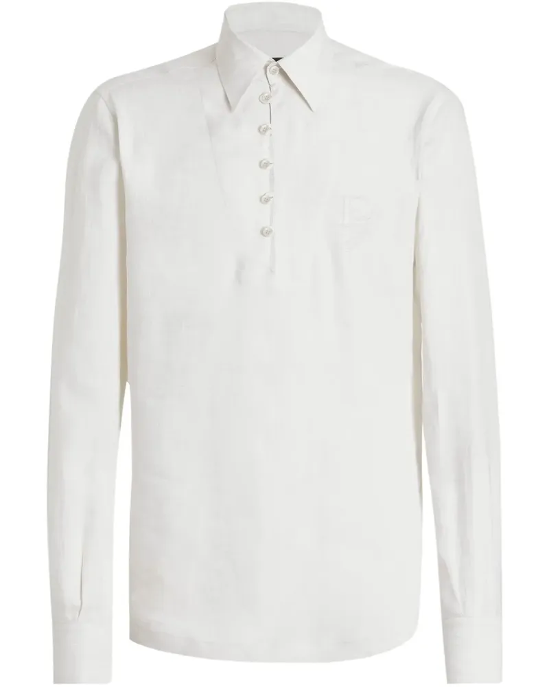 Dolce & Gabbana Hemd mit Logo-Stickerei - Nude Nude