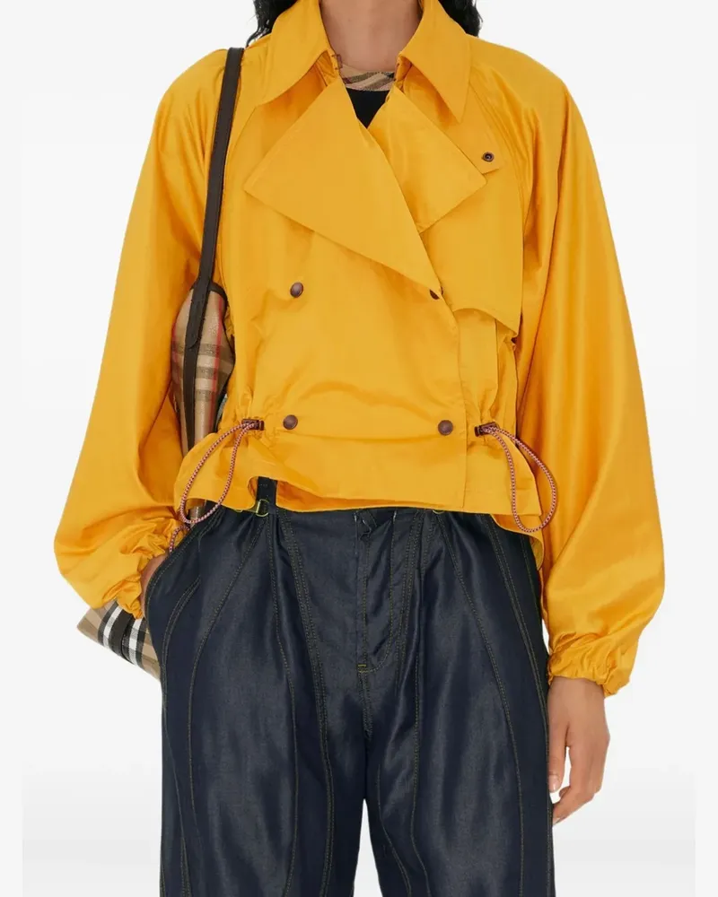 Burberry Satin-Trenchcoat mit Kapuze - Gelb Gelb
