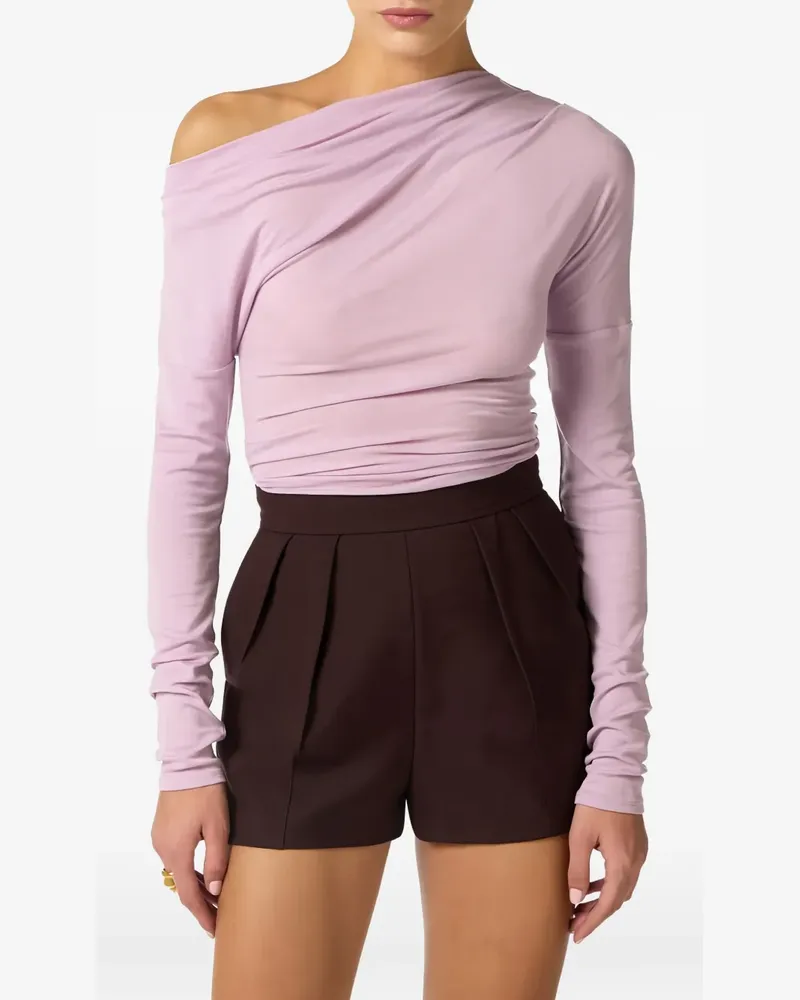 Elisabetta Franchi long-sleeved draped top - Rosa Rosa