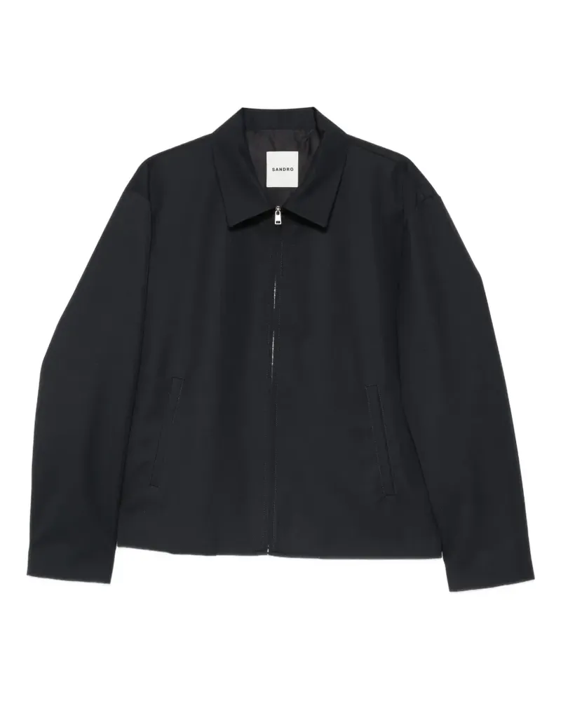 Sandro Reißverschluss-Jacke mit Flügelkragen - Blau Blau