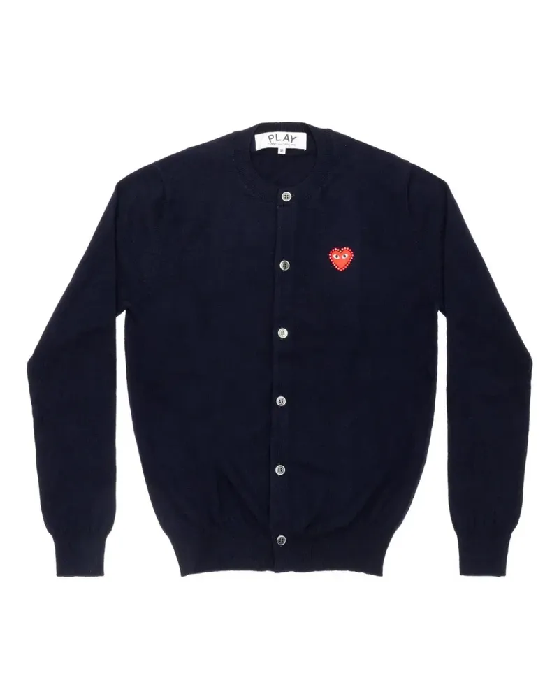 Comme des Garçons Cardigan mit Herz-Patch und Strass - Blau Blau