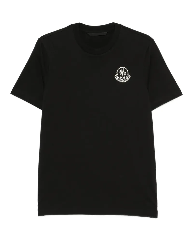 Moncler logo-patch T-shirt - Schwarz Schwarz
