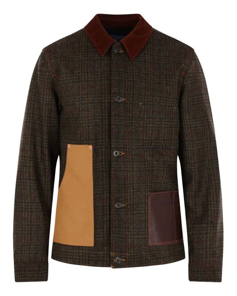 Junya Watanabe corduroy-collar patchwork jacket - Braun Braun