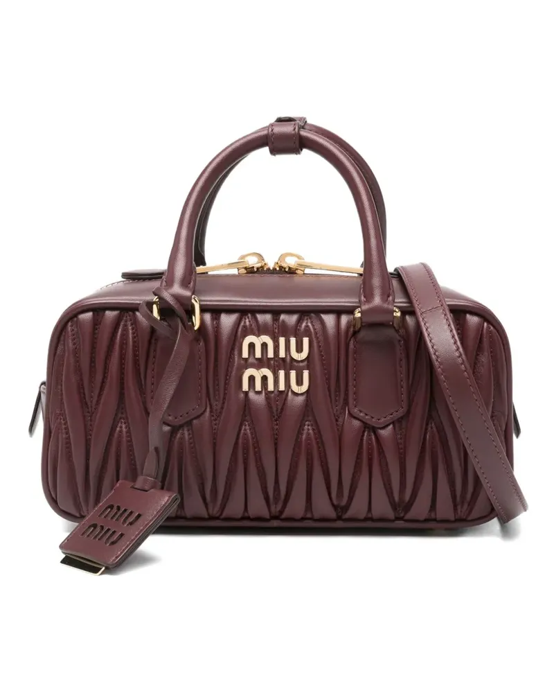 Miu Miu Arcadie Shopper mit Logo-Schild - Rot Rot
