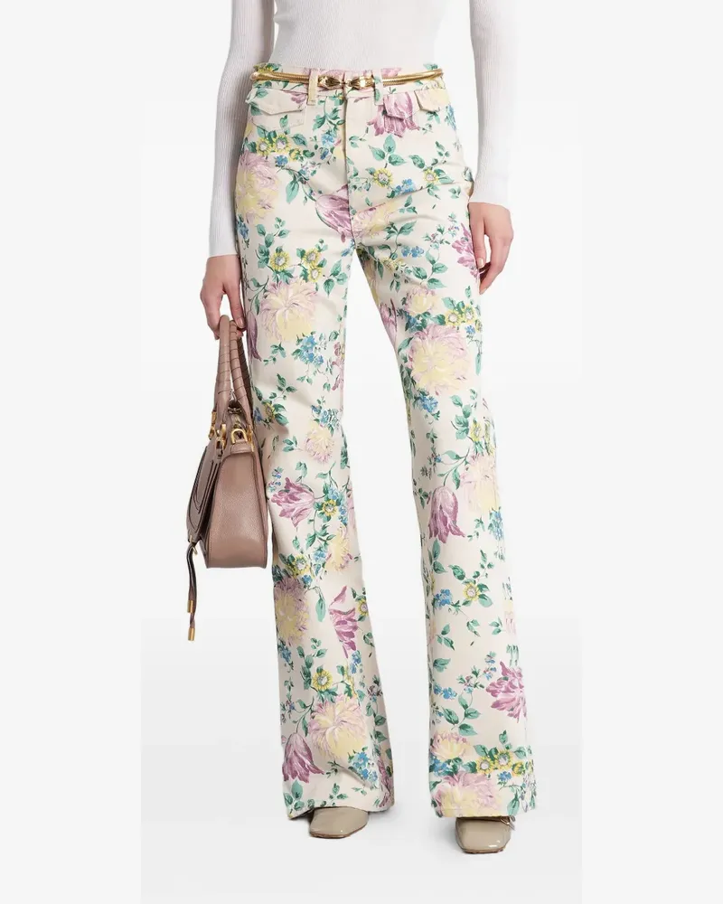 Chloé Jeans mit Blumen-Print - Nude Nude