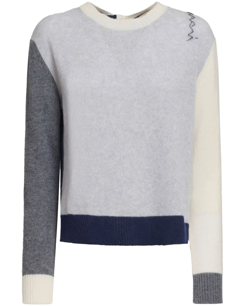 Marni Pullover in Colour-Block-Optik - Grau Grau