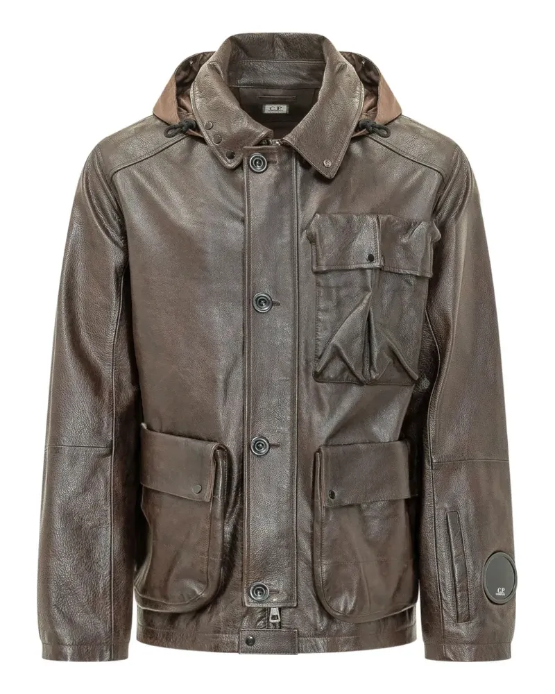 C.P. Company Mille leather jacket - Braun Braun