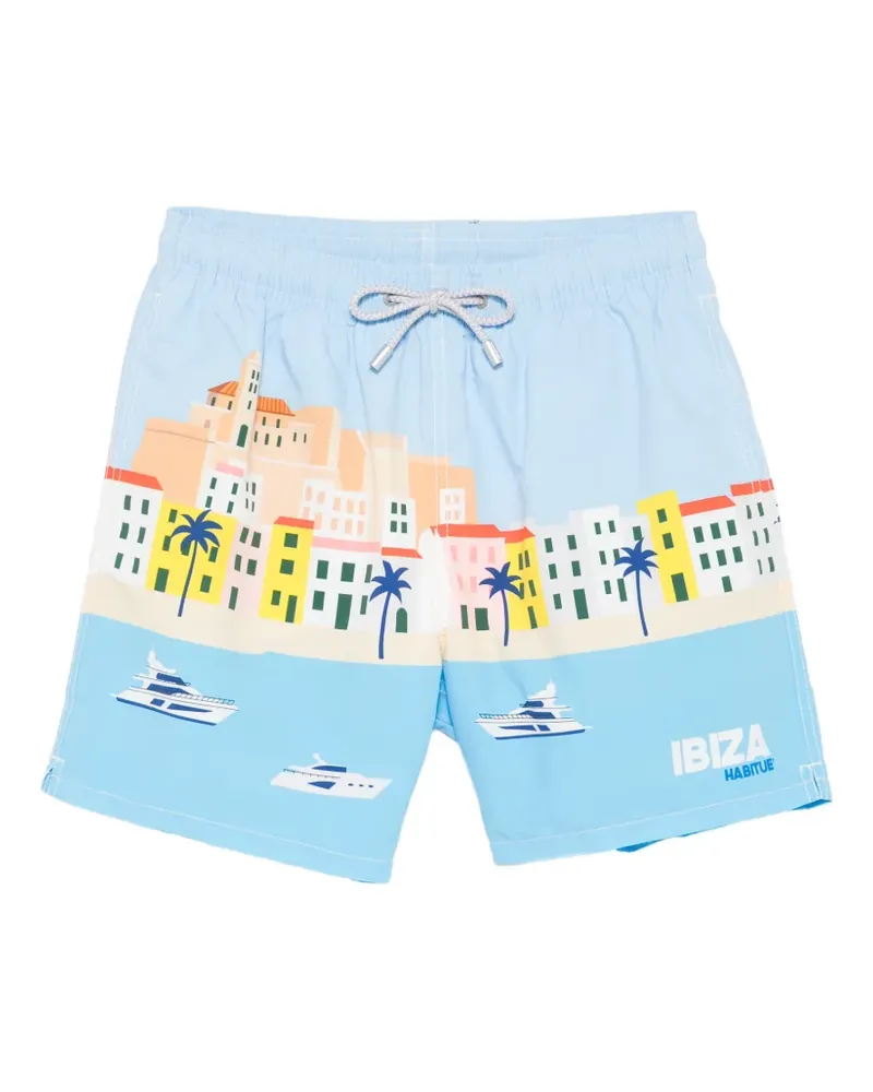 MC2 Saint Barth Gustavia Ibiza-print swim shorts - Blau Blau