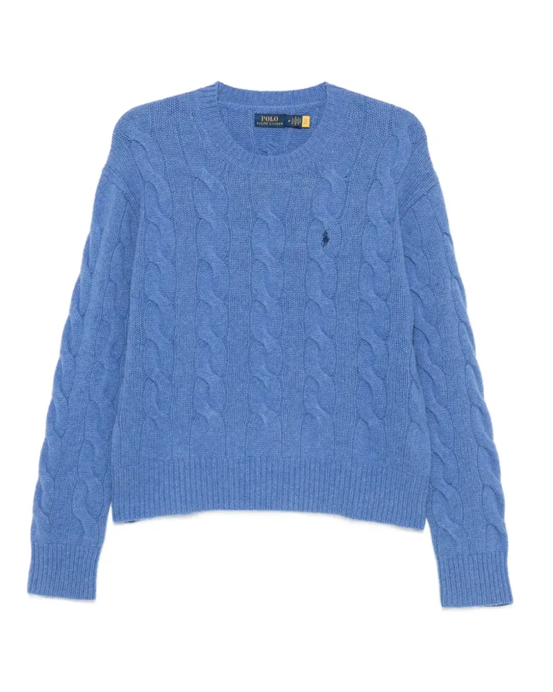 Ralph Lauren Pullover mit Zopfmuster und Logo-Stickerei - Blau Blau