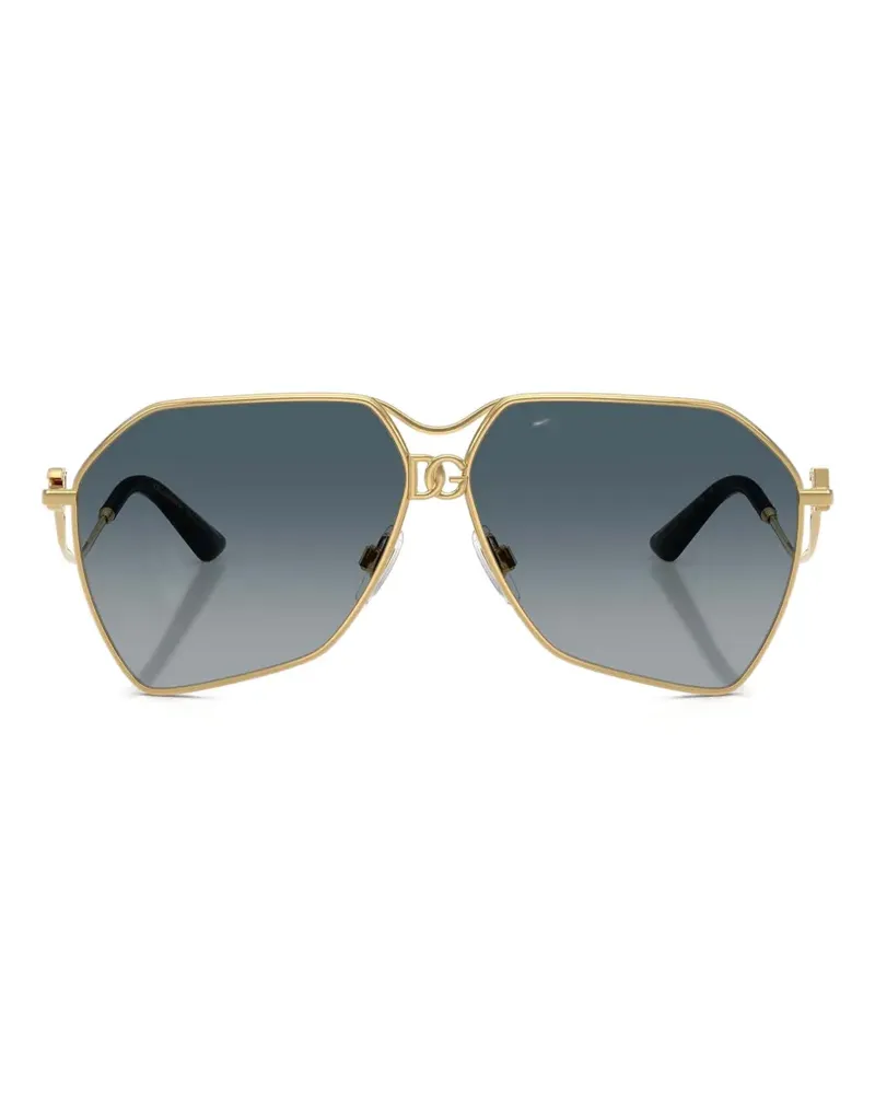 Dolce & Gabbana geometric logo sunglasses - Gold Gold