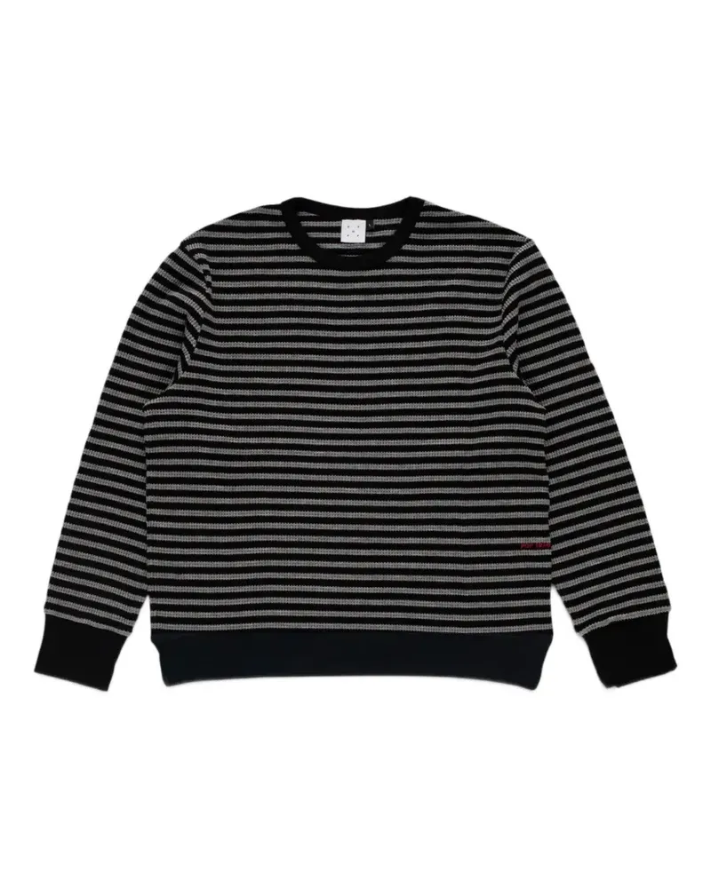Pop Trading Company striped waffle-knit T-shirt - Schwarz Schwarz