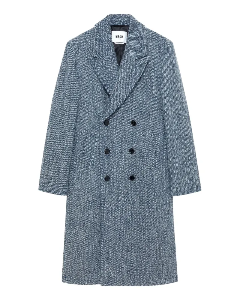 MSGM Doppelreihiger Mantel - Blau Blau