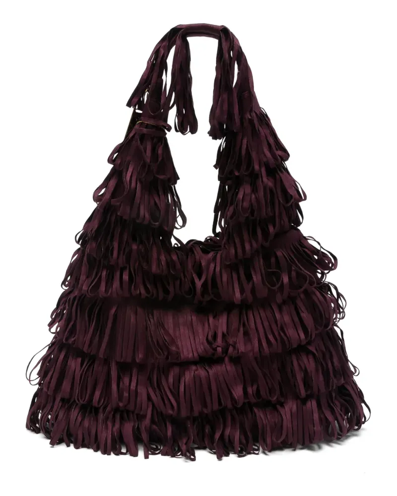 La Milanesa Gestufter Capucine Tote Bag mit Fransen - Violett Violett