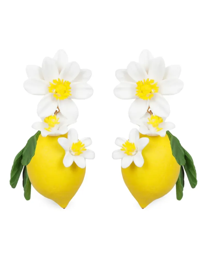 Jennifer Behr Limoncello Ohrringe mit Blumen - Gelb Gelb