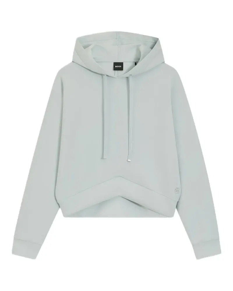 HUGO BOSS drawstring-hood cropped hoodie - Blau Blau