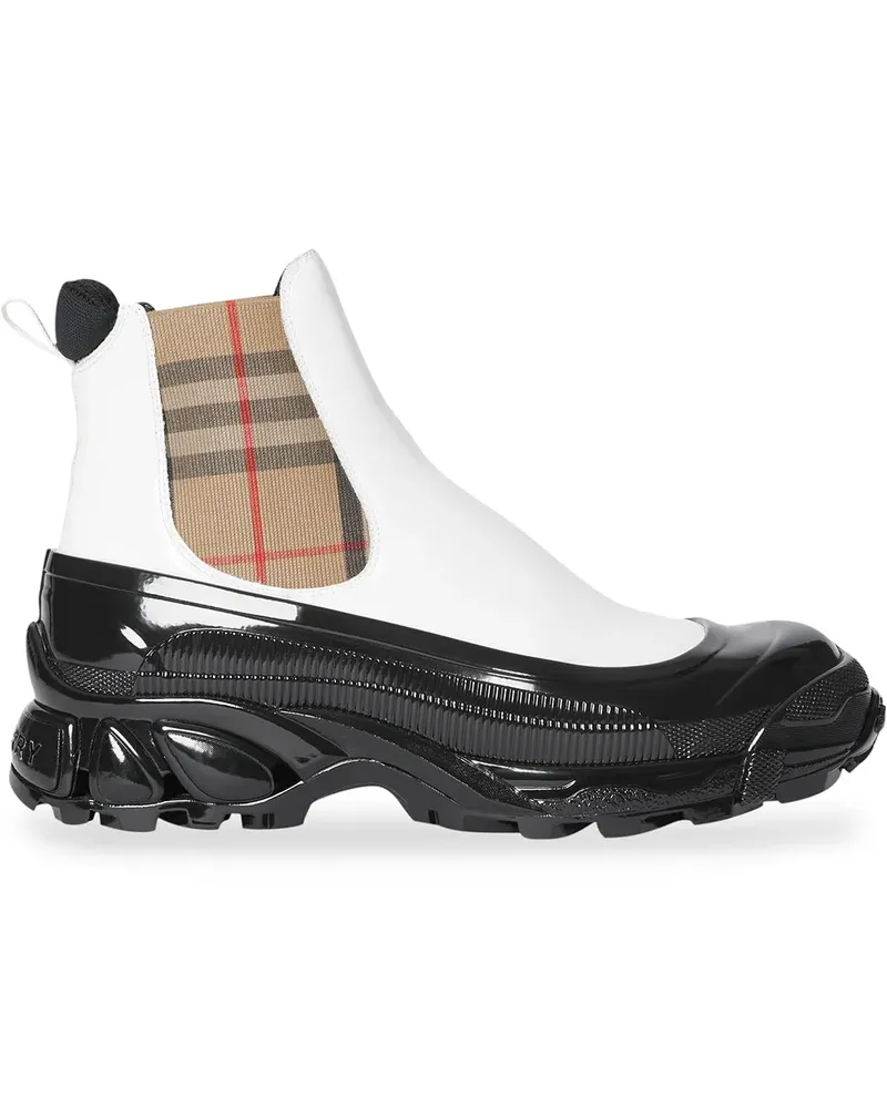 Burberry Chelsea-Boots mit Vintage-Check - Weiß Weiß