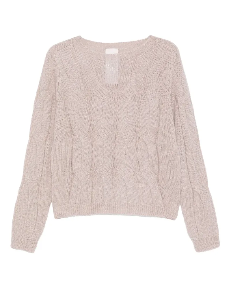 Liu Jo Pullover mit Zopfmuster - Rosa Rosa
