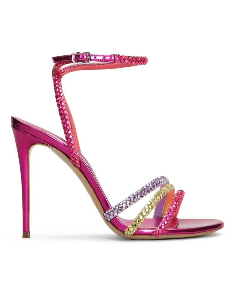 Casadei 140 Andromeda crystal-embellished heeled sandals - Rosa Rosa