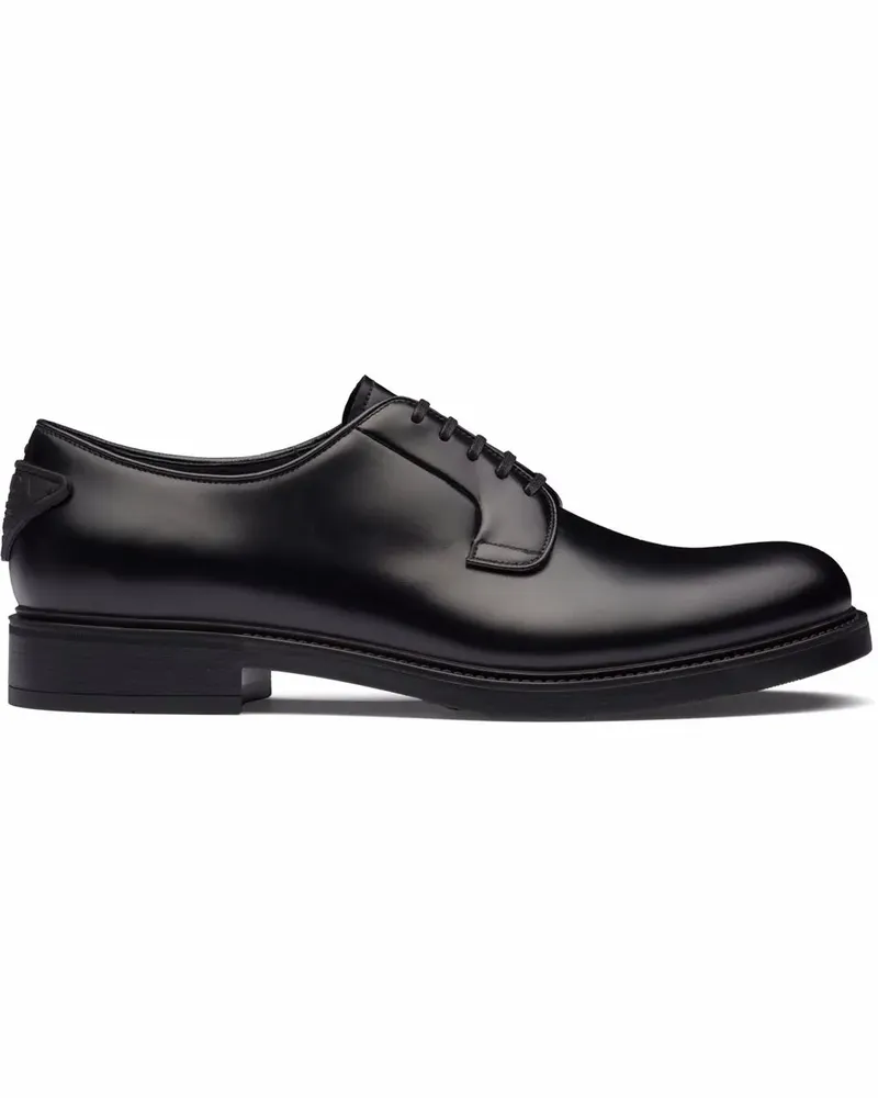Prada Schnürschuhe aus gebürstetem Leder - Schwarz Schwarz