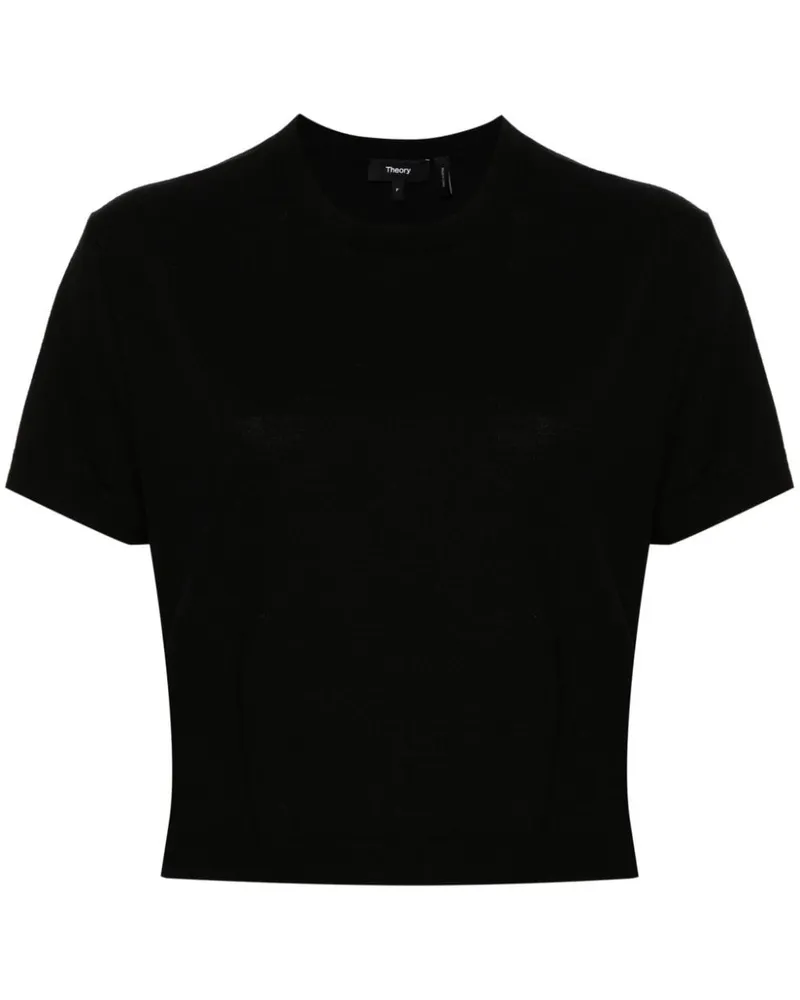 Theory T-Shirt im Cropped-Design - Schwarz Schwarz