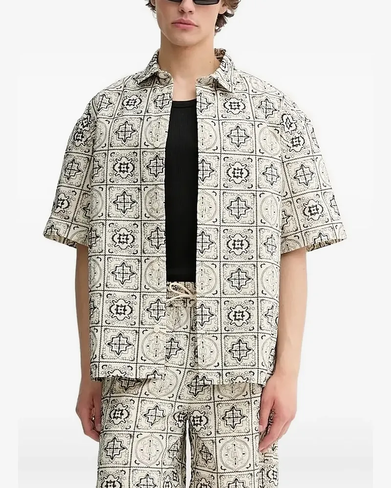 LES DEUX Hemd mit Patchwork-Stickerei - Nude Nude