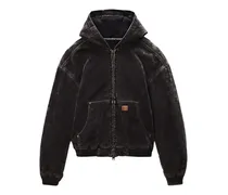 Flocked Jeansjacke im Oversized-Look - Grau