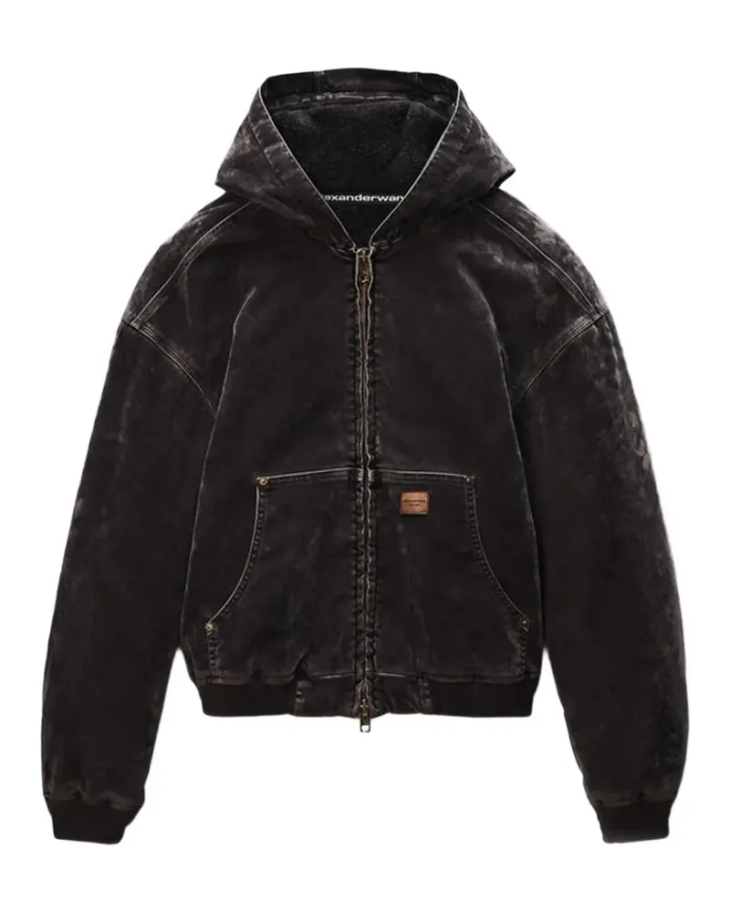 Alexander Wang Flocked Jeansjacke im Oversized-Look - Grau Grau