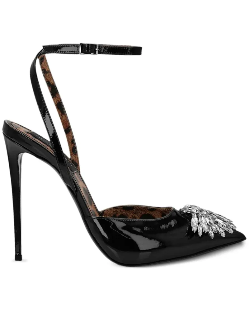 Philipp Plein Mirro Pumps mit Kristallen 100mm - Schwarz Schwarz