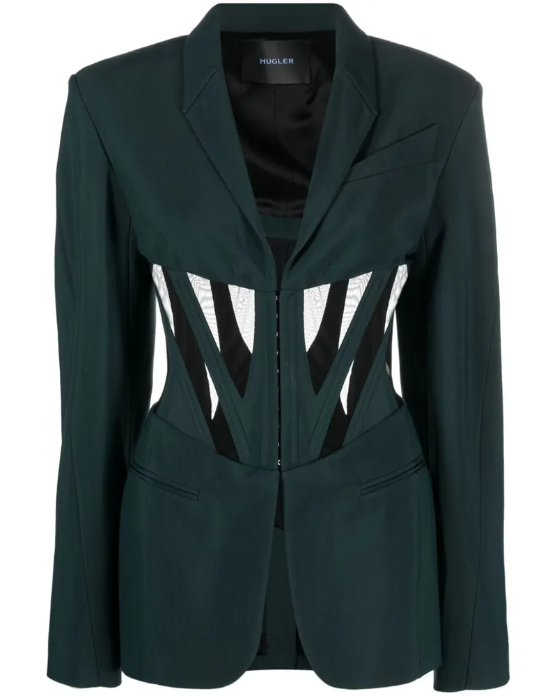 Thierry Mugler Blazer mit Corsage Grün