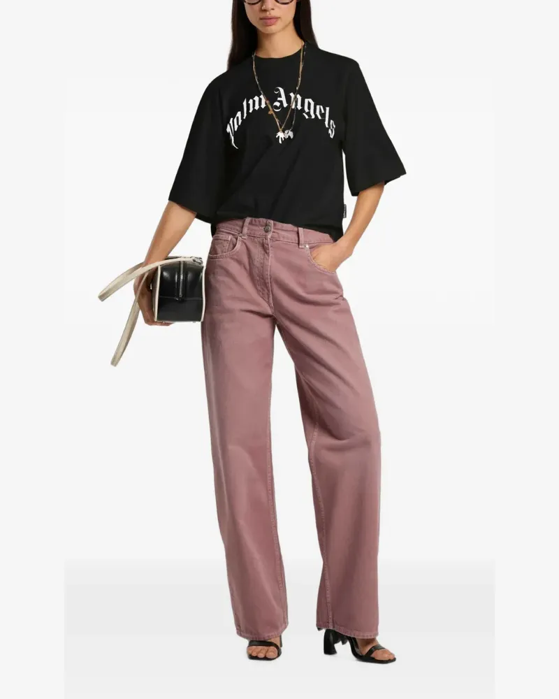 Palm Angels T-Shirt mit Logo-Print - Schwarz Schwarz