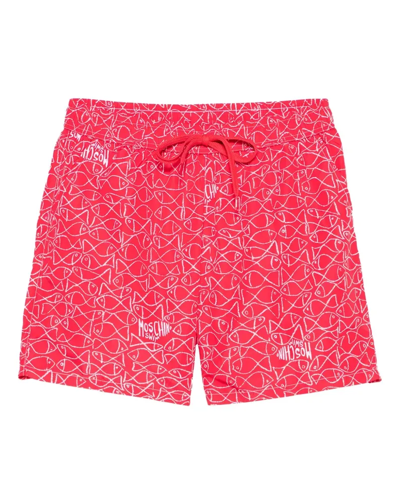 Moschino Badeshorts mit Fische-Print - Rot Rot