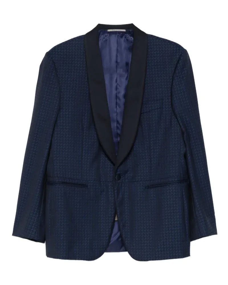 Canali Gemusterter Blazer mit Schalkragen - Blau Blau