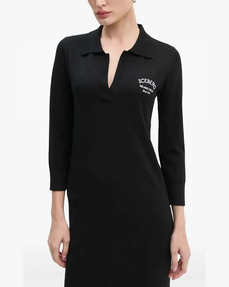 Iceberg Midikleid mit Polokragen - Schwarz Schwarz