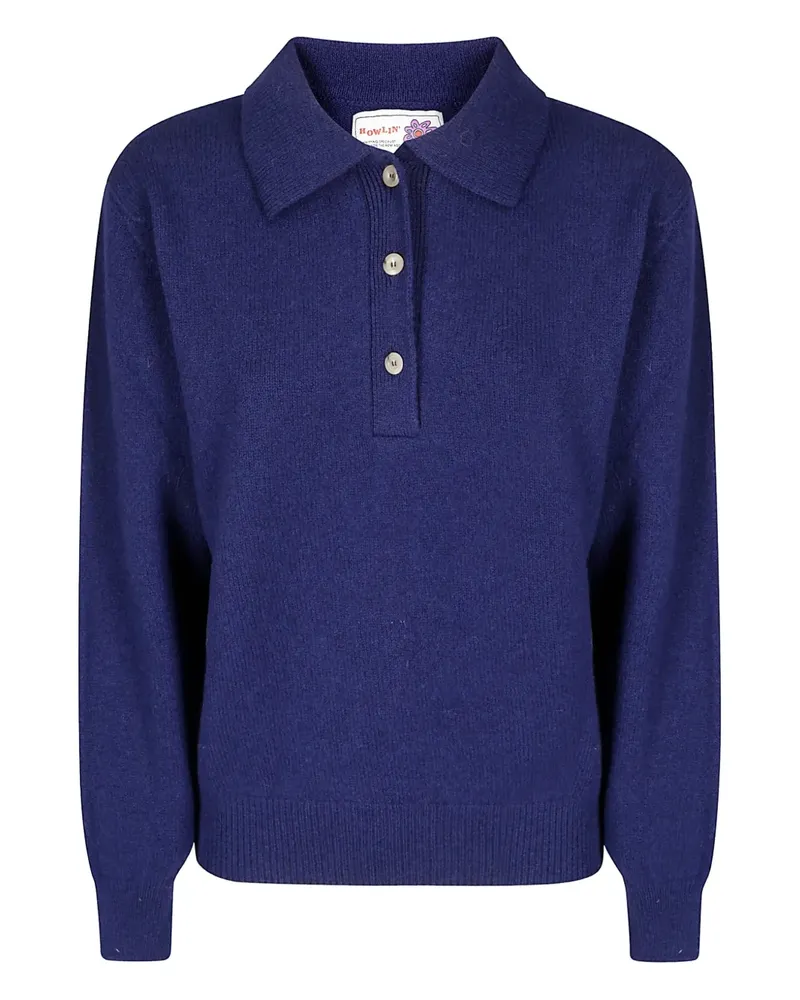 Howlin' Poems of Comfort buttoned collar polo top - Blau Blau