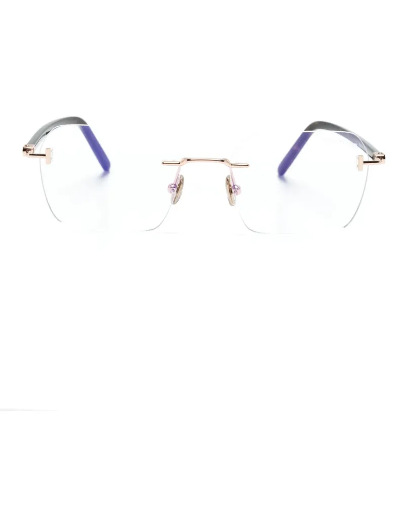 Tom Ford Rahmenlose Brille mit eckigen Gläsern - Gold Gold
