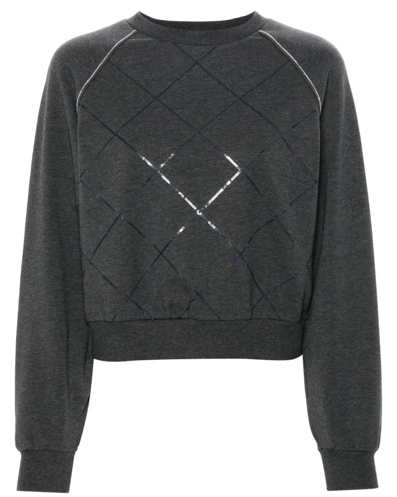Peserico Sweatshirt mit Perlendetail - Grau Grau