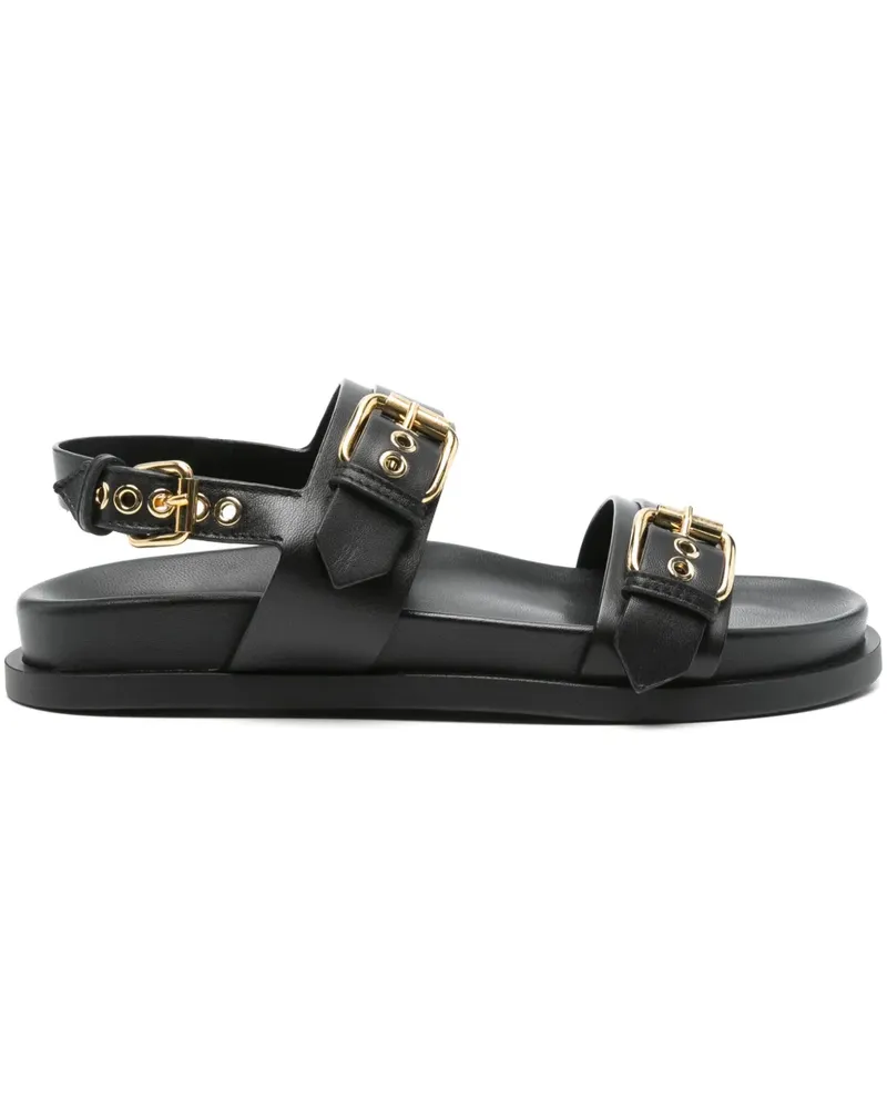 Attilio Giusti Leombruni Sandalen aus Leder - Schwarz Schwarz