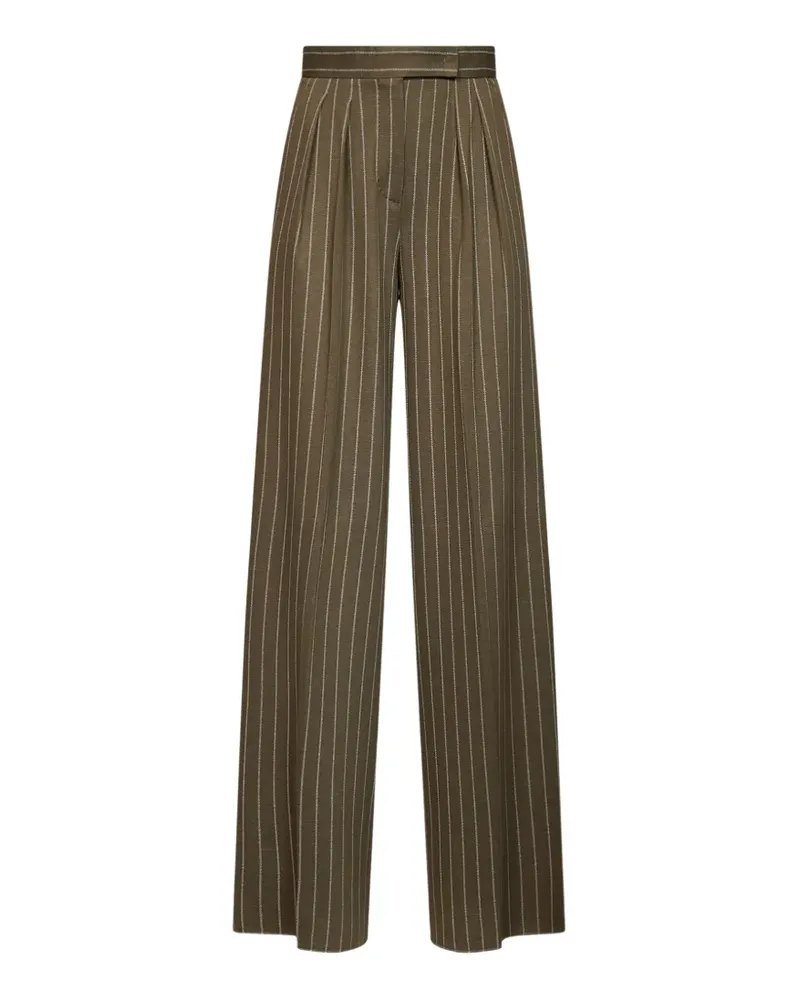 Max Mara pinstripe-pattern pleated trousers - Grün Grün