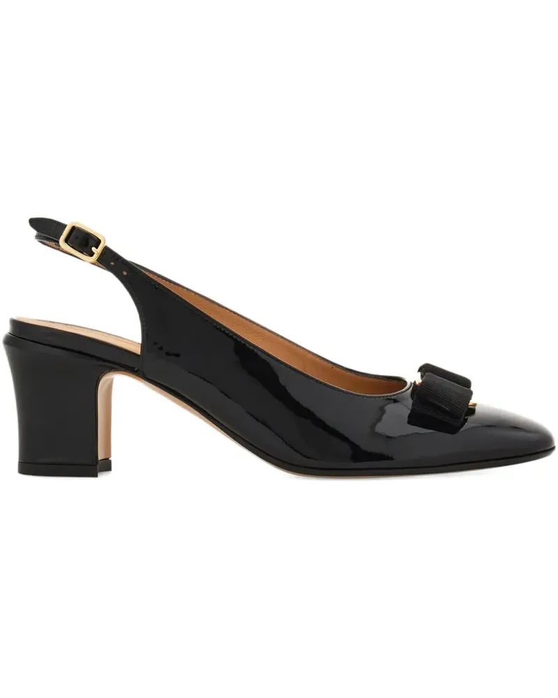 Ferragamo Slingback-Pumps mit Vara-Schleife 50mm - Schwarz Schwarz
