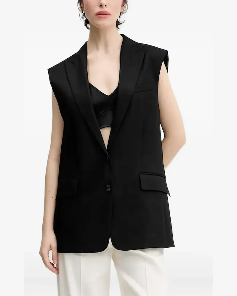 HUGO BOSS Einreihige Weste - Schwarz Schwarz
