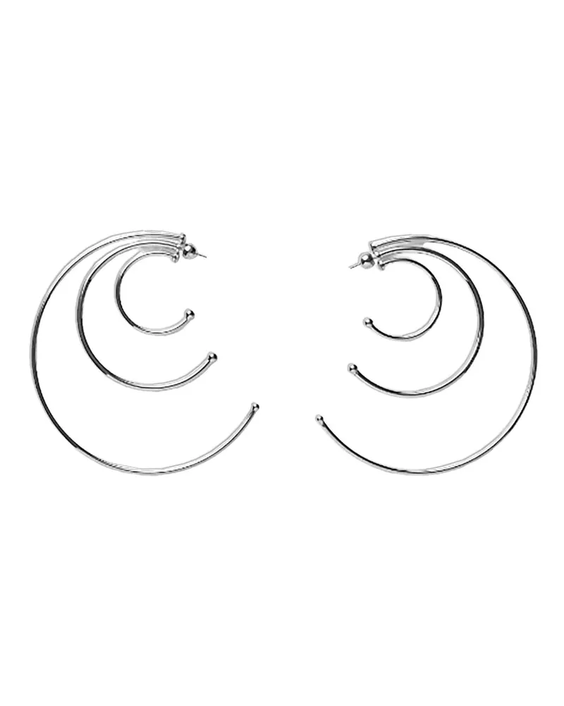 PANCONESI Ohrclips mit Ringen - Silber Silber