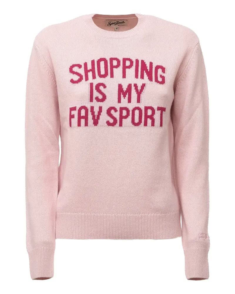 MC2 Saint Barth New Queen Pullover mit Shopping Is My Fav Sport-Stickerei - Rosa Rosa