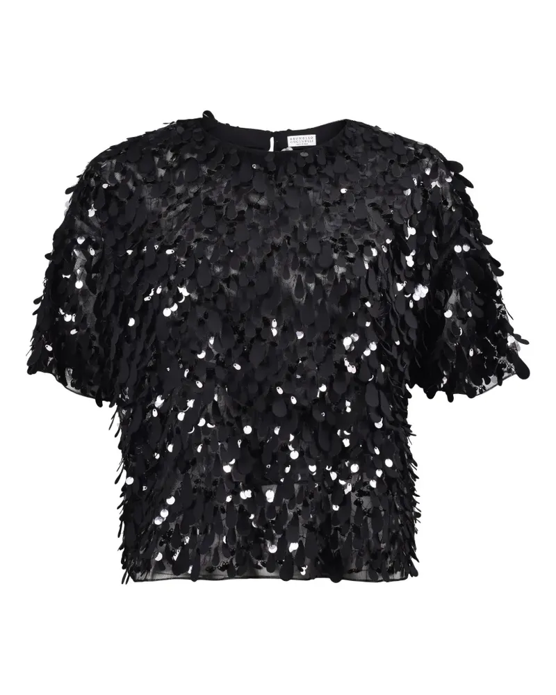 Brunello Cucinelli sequin-embellished T-shirt - Schwarz Schwarz