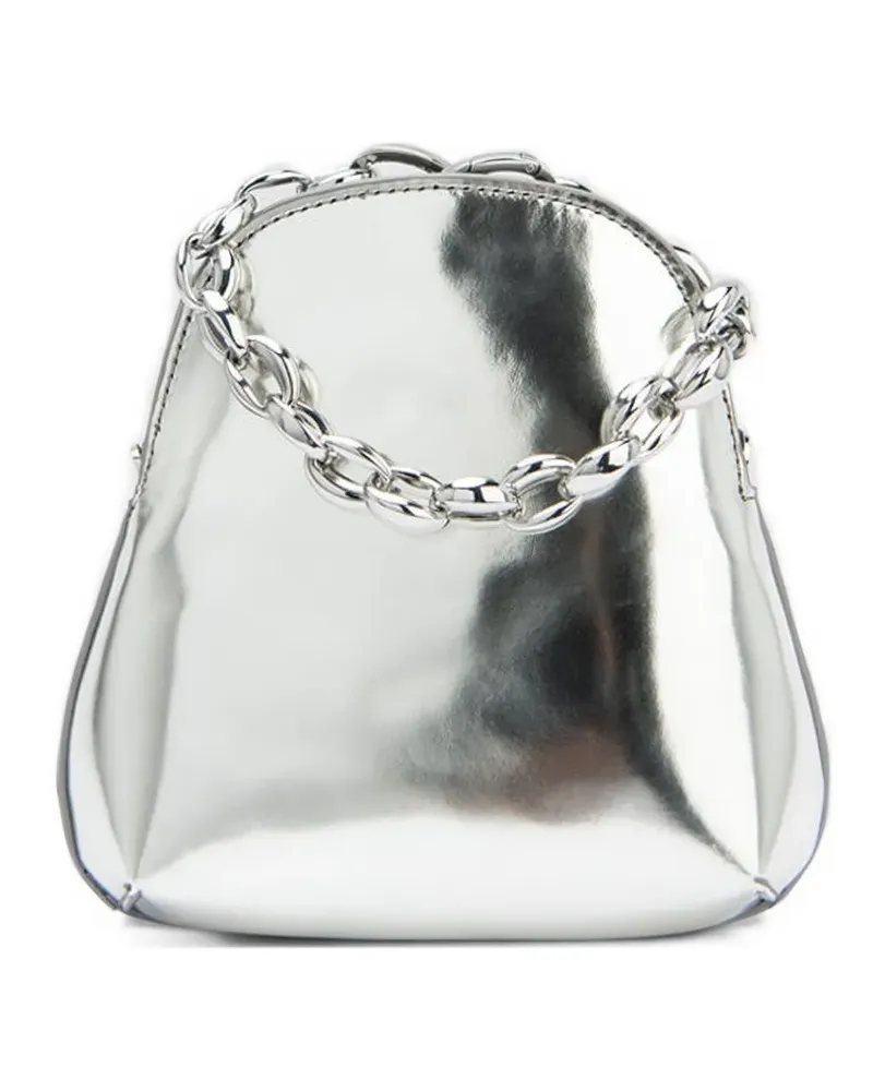 by FAR Koko metallic-leather top-handle crossbody bag - Silber Silber