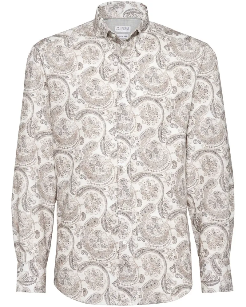Brunello Cucinelli Hemd mit Paisley-Print - Nude Nude