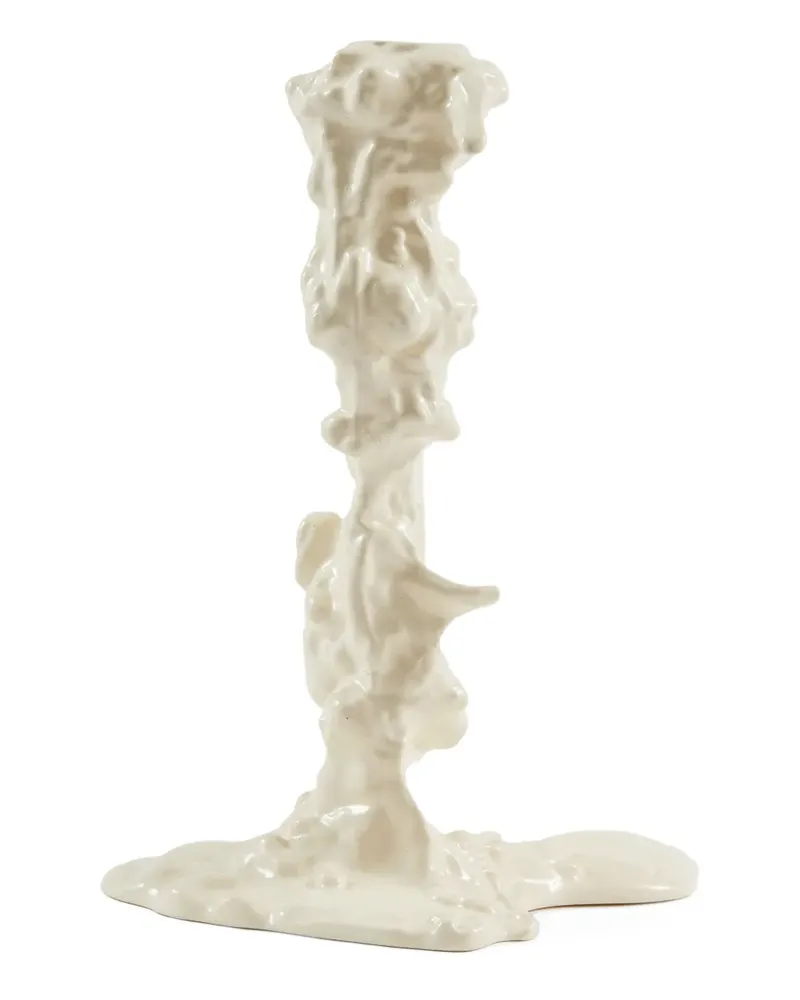 POLSPOTTEN Dripping Kerzenhalter aus Keramik - Weiß Weiß